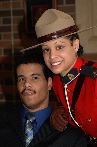 Inspector Veronica Fox and her brother Josh at her RCMP Depot Graduation